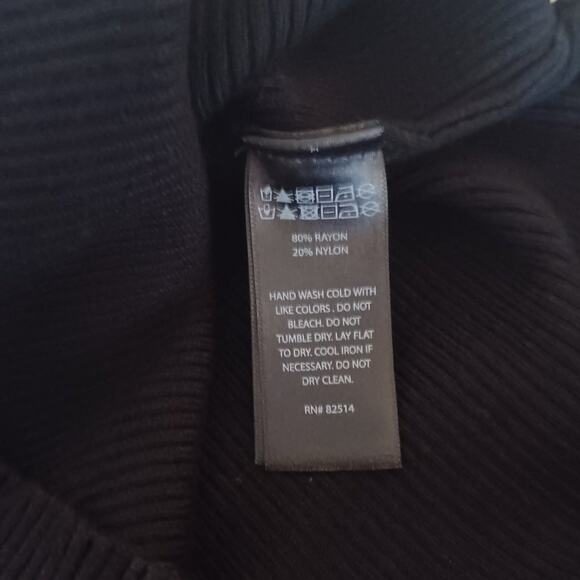 House of Harlow Ribbed Knit Collared Henley Midi Dress Black XL NWT - Picture 9 of 9